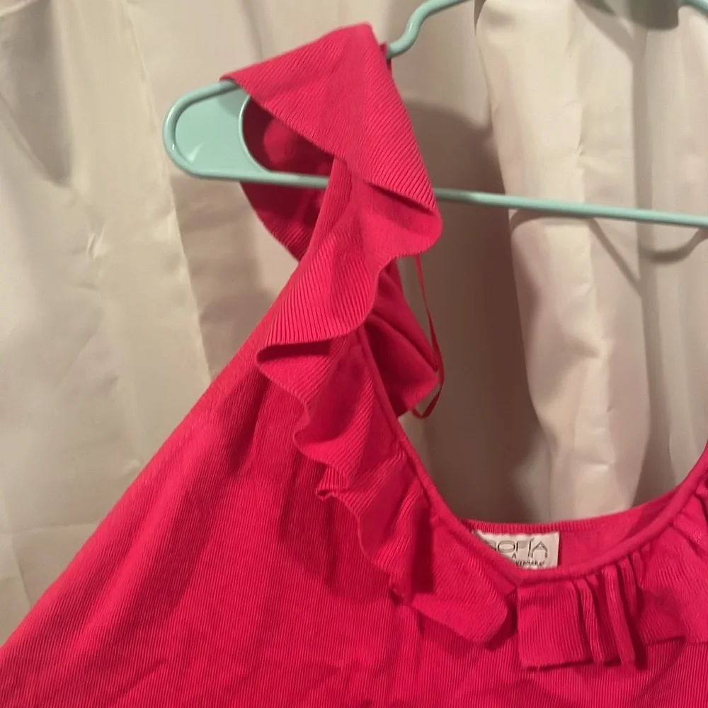 Hot Pink Ruffle Sleeve Top - Picture 2 of 2